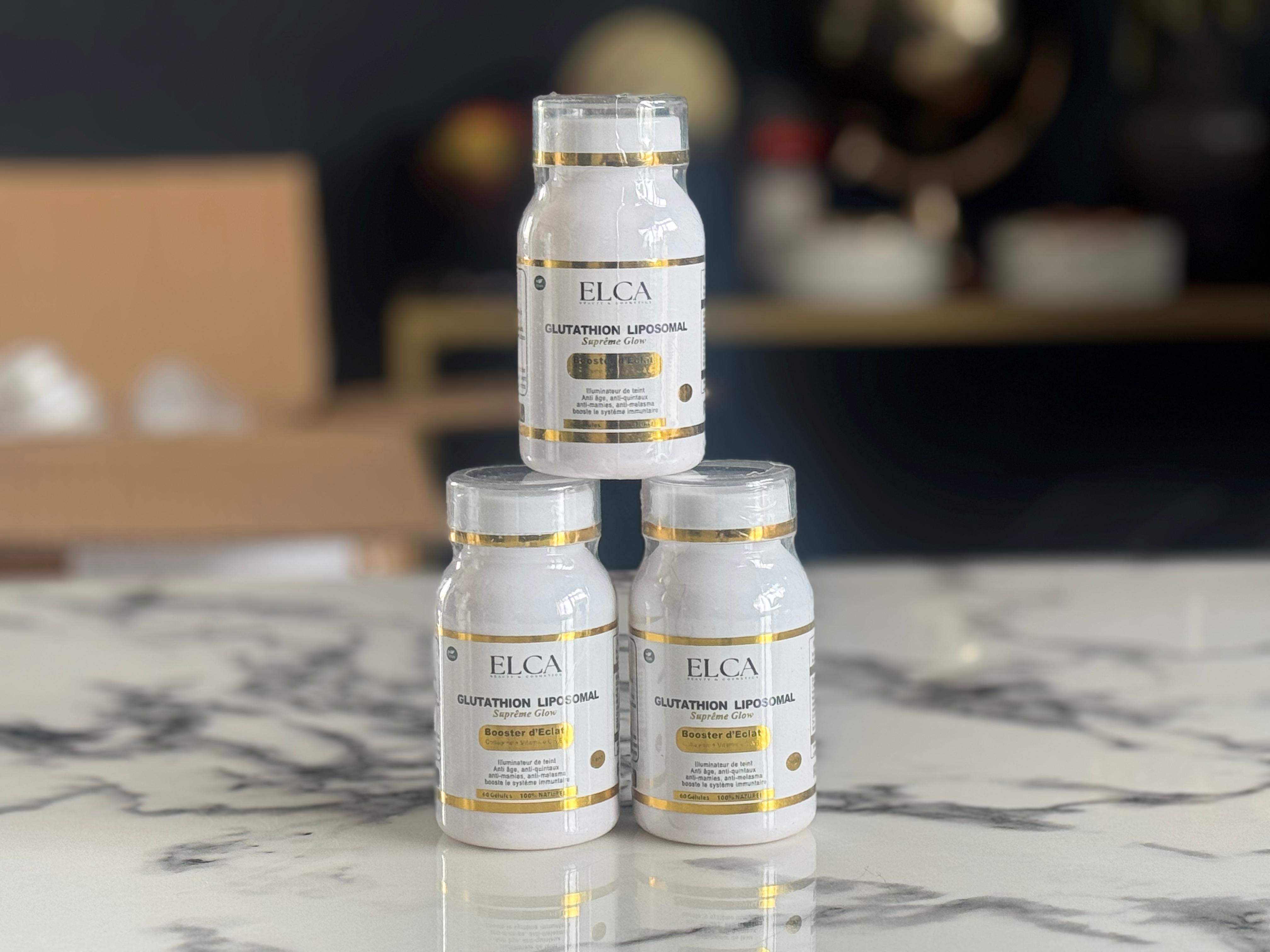 Lot de 3 GLUTATHION- SUPREME GLOW - 180 Gélules de qualité premium pour une efficacité ultime.